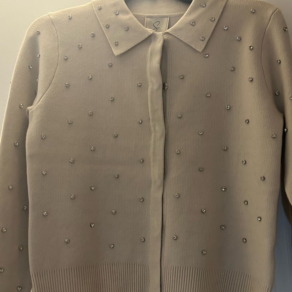 Embellished Beige Sweater